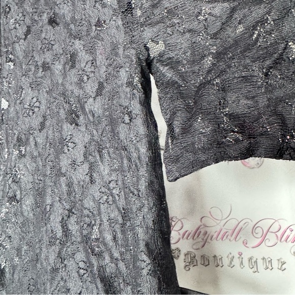 La senza robe kimono lace black tie up belt floral flowers mesh Lacey lounge - Picture 6 of 10